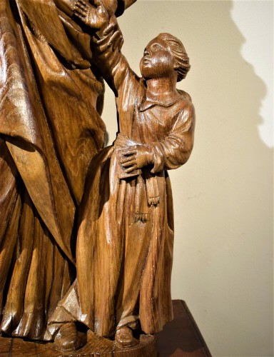 Antiquités - Sainte Anne et la Vierge Enfant - Sculpture de l'école française du XVIIe